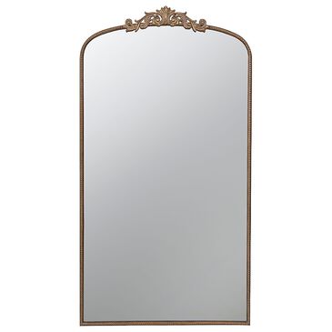 A&B Home Arched Rectangle Wall Mirror in Gold, , large