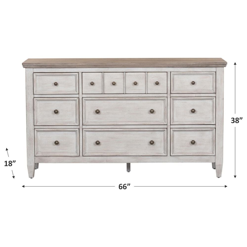 Belle Furnishings Heartland 9 Drawer Dresser in Antique White, , large
