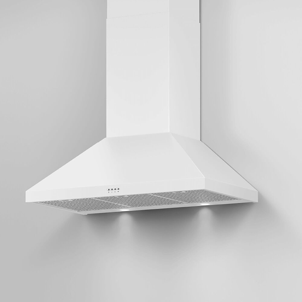 Fisher and Paykel 36&quot; Classic Wall Hood with Pyramid Chimney in White, , large