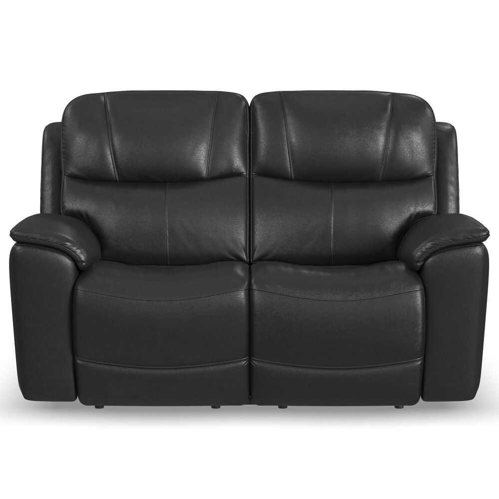 Flexsteel Crew Power Reclining Loveseat with Power Headrests and Lumbar in Raven, , large