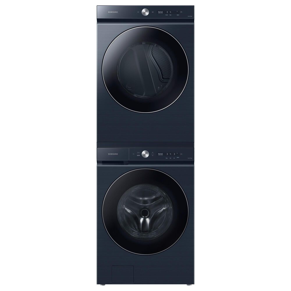 Samsung Bespoke 5.3 Cu. Ft. Front Load Washer and 7.6 Cu. Ft. Gas Dryer Laundry Pair in Brushed Navy, , large