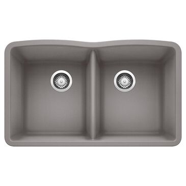 Blanco Diamond 32" Equal Double Bowl Kitchen Sink in Metallic Gray, , large