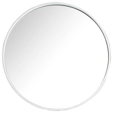 James Martin Montreal 28" Round Mirror in Glossy White, , large