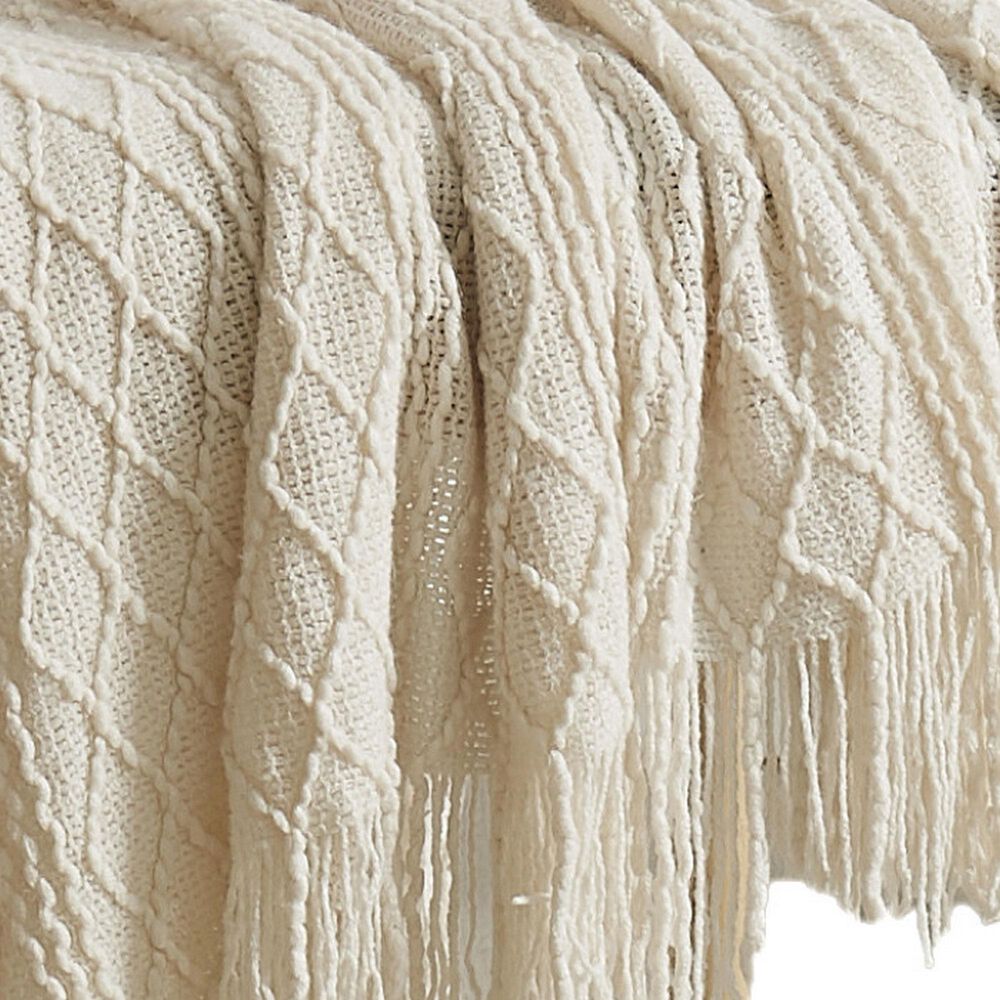 Pem America Woven Throw in Ivory, , large