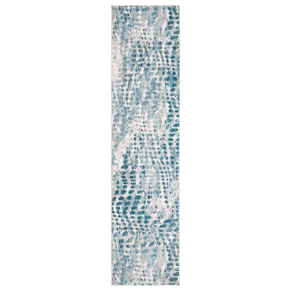 Safavieh Aria 2" x 8" Cream and Teal Runner, , large