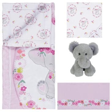 Trend Labs Elephant Garden 4-Piece Crib Bedding Set in Pink, Salmon and Light Green, , large