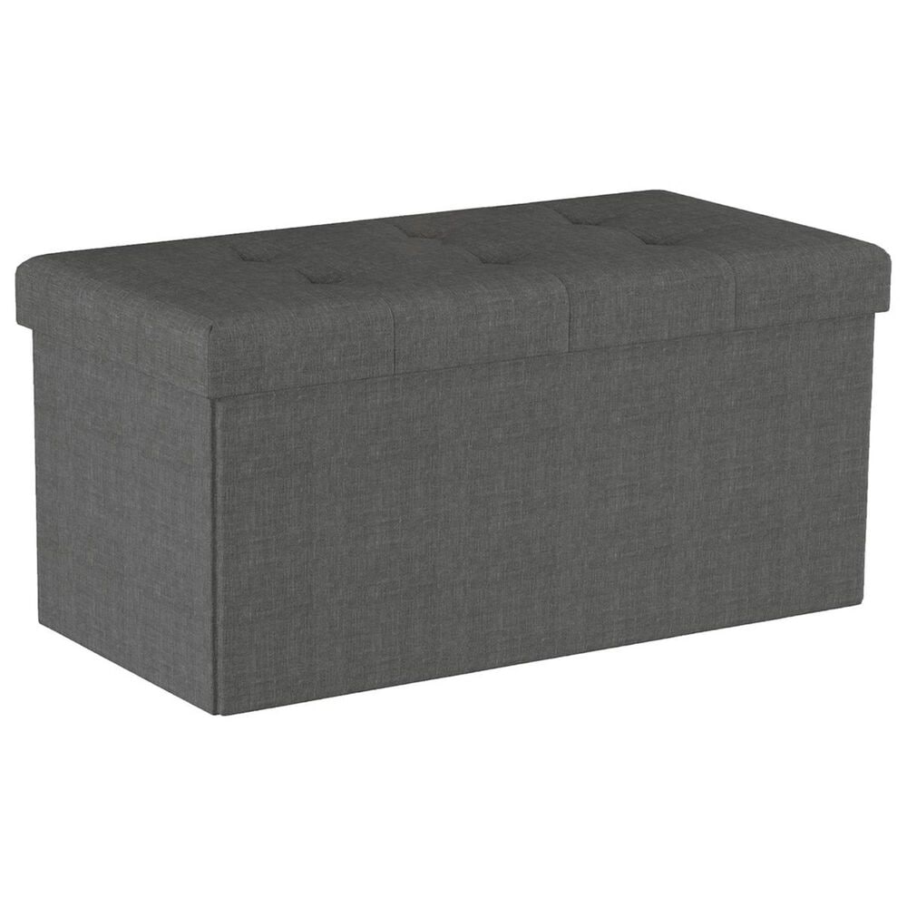 Timberlake Lavish Home Large Folding Storage Ottoman in Gray, , large