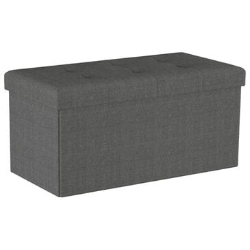 Timberlake Lavish Home Large Folding Storage Ottoman in Gray, , large