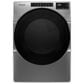 Whirlpool 4.5 Cu. Ft. Front Load Washer and 7.4 Cu. Ft. Electric Wrinkle Shield Dryer with Pedestal in Chrome Shadow, , large