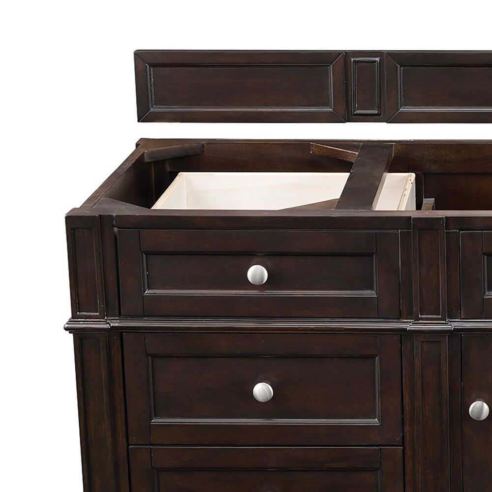 James Martin Brittany 60&quot; Single Bathroom Vanity in Burnished Mahogany with 3 cm Eternal Serena Quartz Top and Rectangle Sink, , large