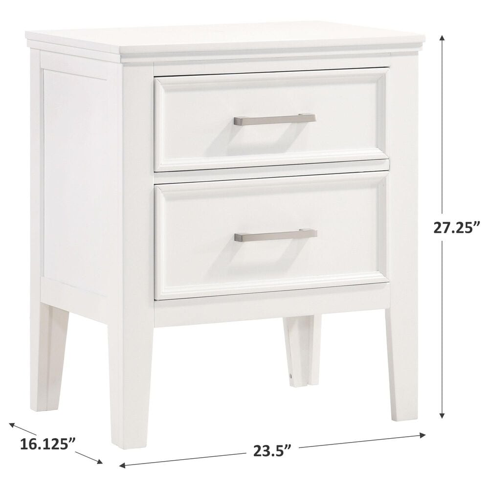 New Heritage Design Andover 2 Drawer Nightstand in White, , large