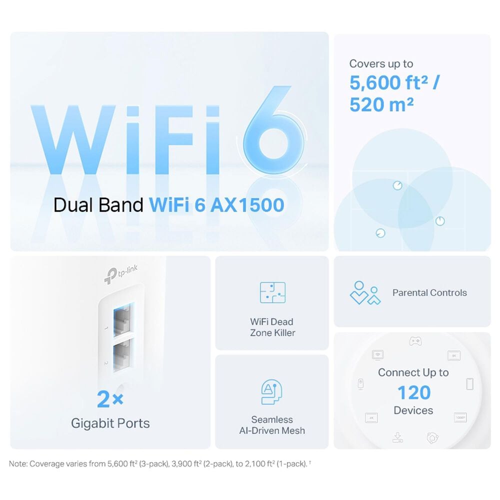 Tp-Link Deco Wi-Fi 6 System Router in White &#40;Set of 3&#41;, , large