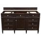 James Martin Brittany 60" Single Bathroom Vanity in Burnished Mahogany with 3 cm Ethereal Noctis Quartz Top and Rectangle Sink, , large