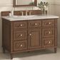 James Martin Lorelai 48" Single Vanity in Mid-Century Walnut with 3 cm Eternal Jasmine Pearl Quartz Top, , large