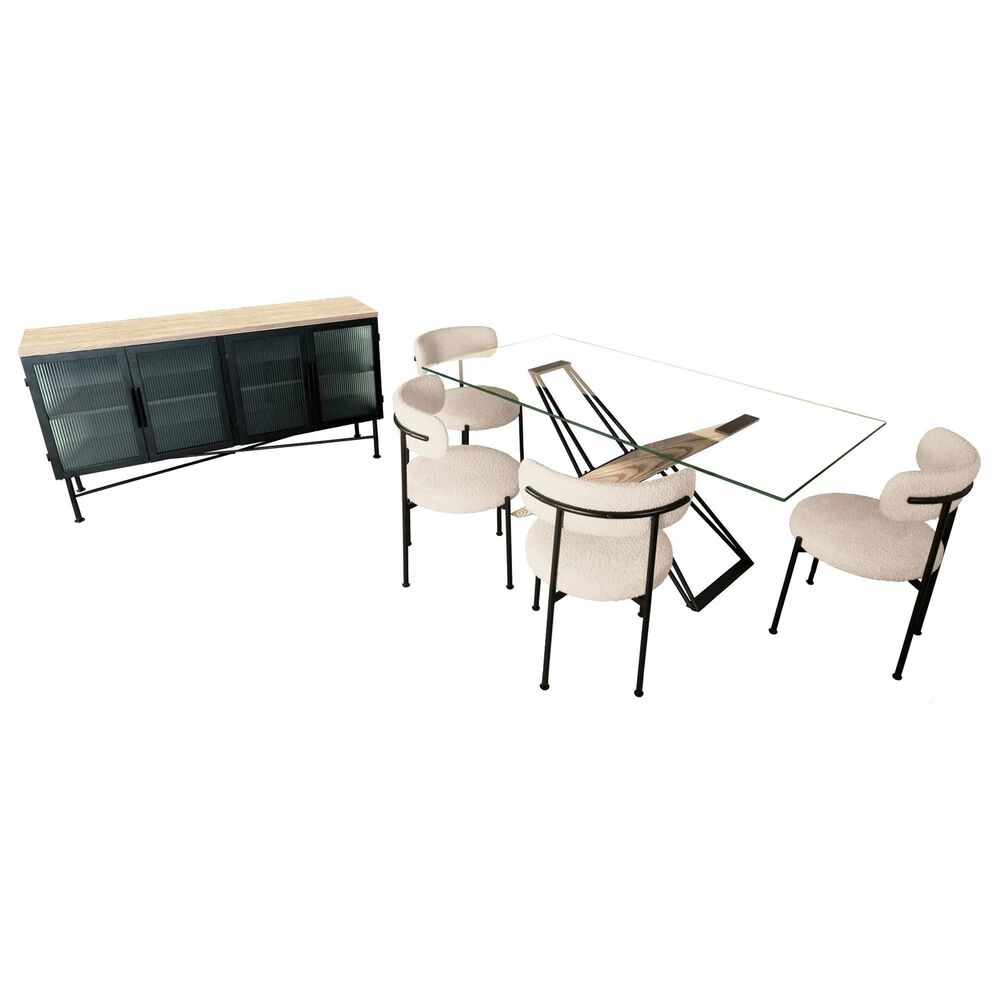 Urban Home Aere 7-Piece Dining Set in Natural Ash and Black, , large