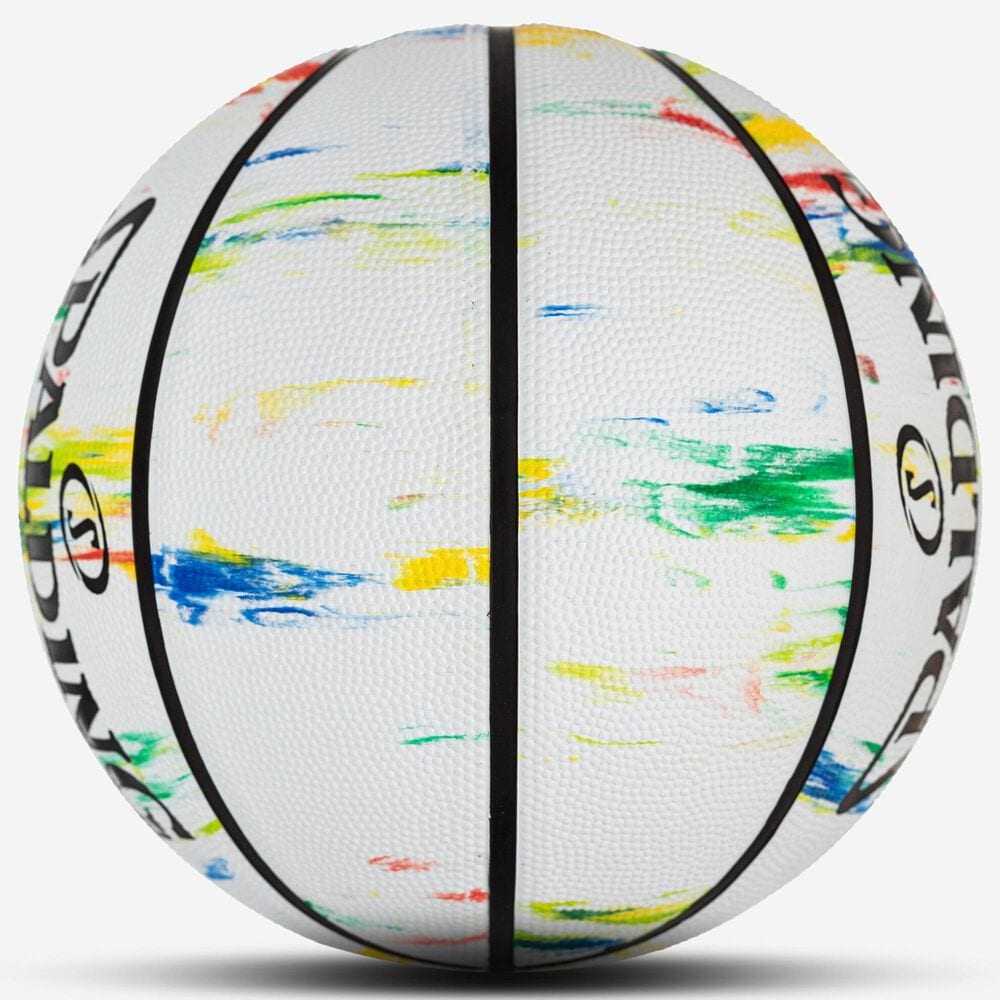 Spalding Marble 29.5&quot; Basketball in White and Multicolor, , large