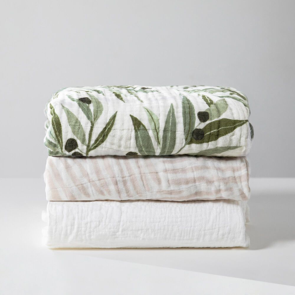 New Haus Crib Sheet in Olive Branches, , large