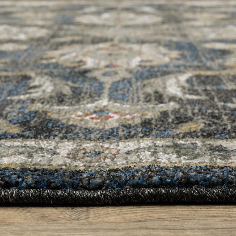 Oriental Weavers Venice Salerno 9&#39;10&quot; x 12&#39;10&quot; Charcoal and Blue Area Rug, , large