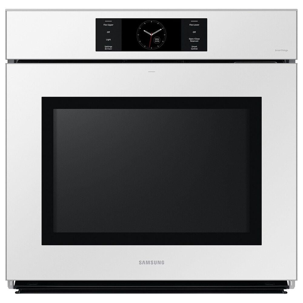 Samsung Bespoke 30&quot; Single Electric Wall Oven with Convection in White Glass &amp; 30&quot; Gas Cooktop in Stainless Steel, , large