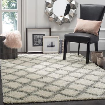 Safavieh Dallas Shag SGD258F-3 3" x 5" Ivory/Grey Area Rug, , large