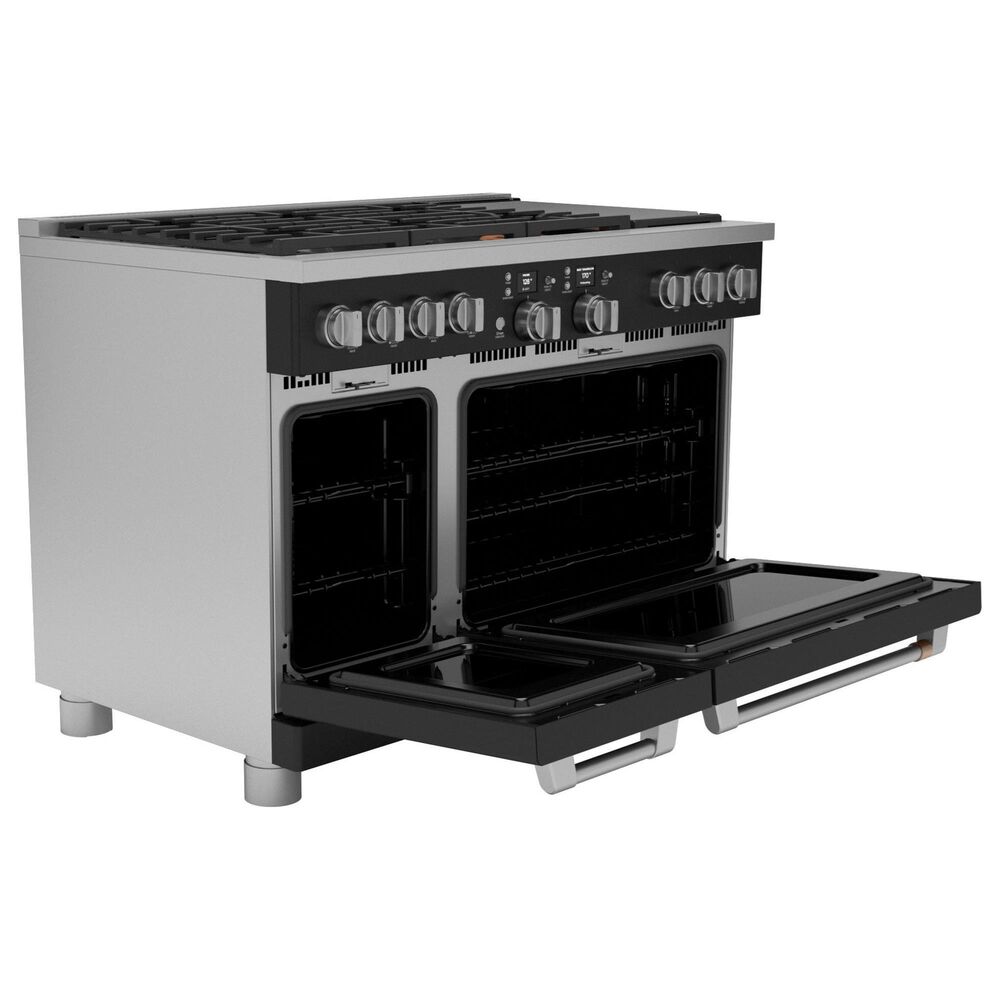 Cafe 8.25 Cu. Ft. Freestanding Dual Fuel Range with Double Oven in Matte Black and Brushed Stainless, , large