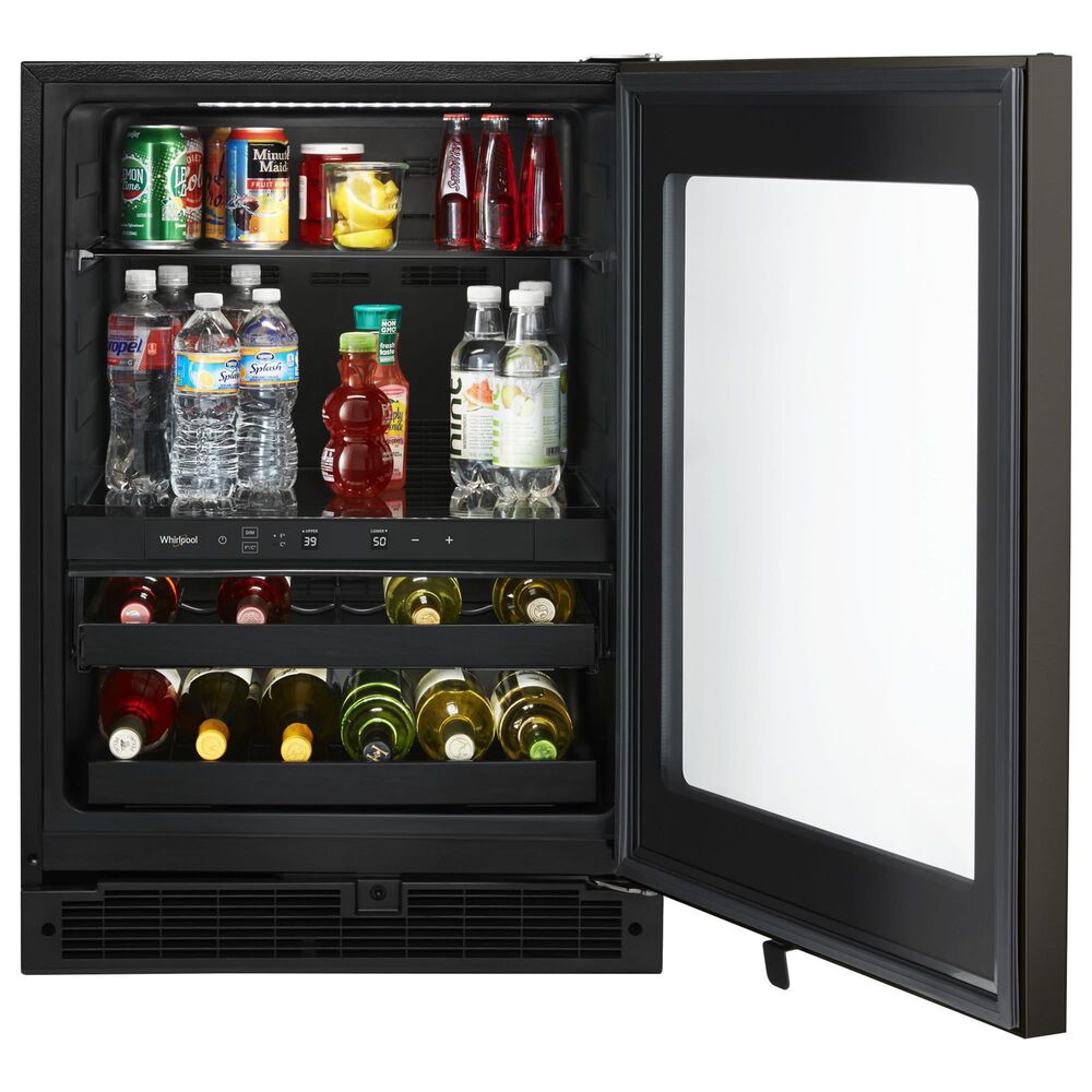 Whirlpool 24&quot; 5.2 cu. ft. Undercounter Beverage Center in Black Stainless Steel, , large