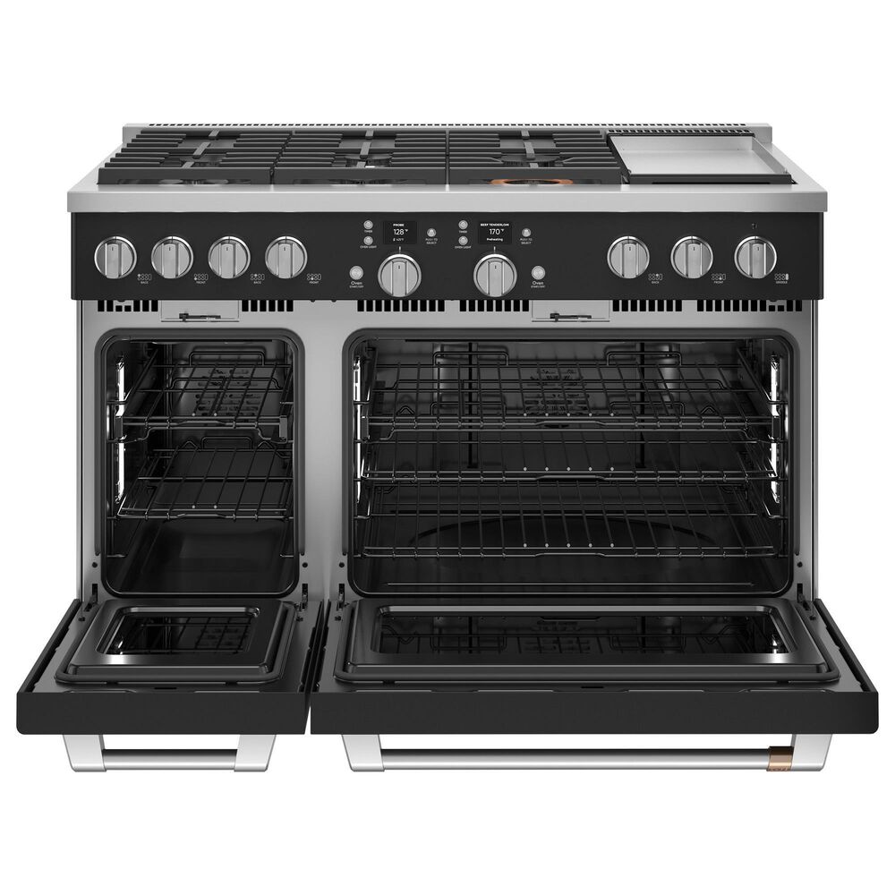 Cafe 8.25 Cu. Ft. Freestanding Dual Fuel Range with Double Oven in Matte Black and Brushed Stainless, , large