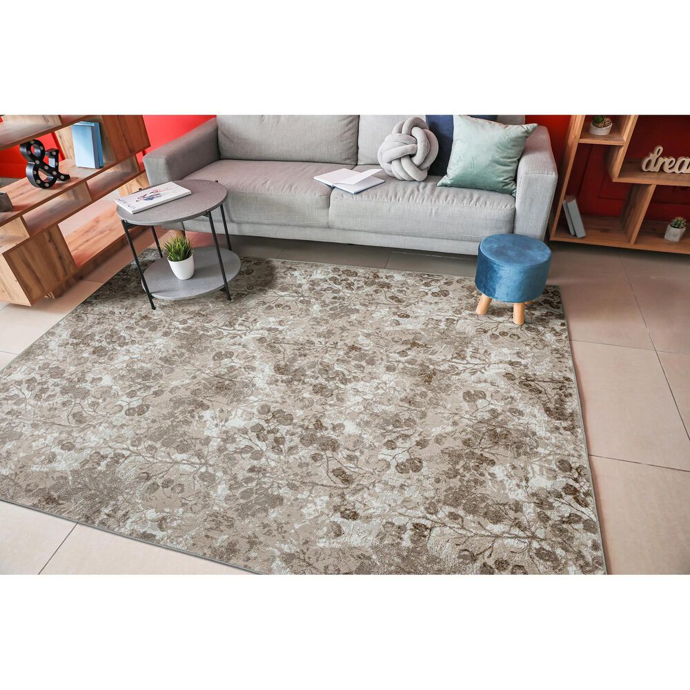 Radici USA Livigno Floral 3&#39;3&quot; x 4&#39;11&quot; Beige Area Rug, , large