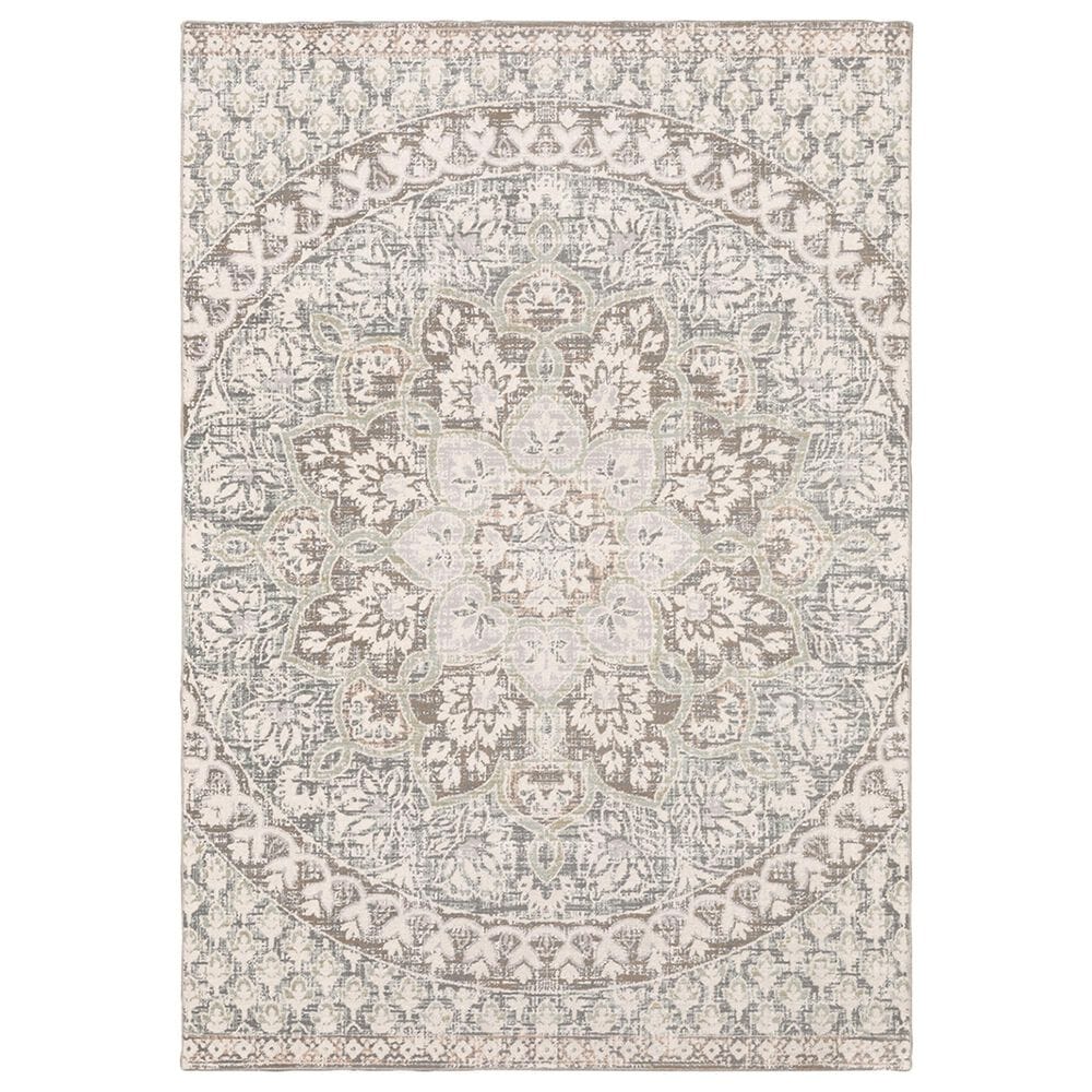 Oriental Weavers Capistrano Distressed 517B1 5"3" x 7"6" Ivory and Gray Area Rug, , large