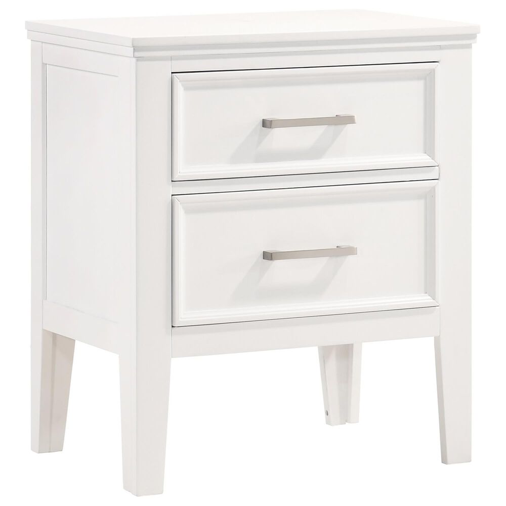 New Heritage Design Andover 2 Drawer Nightstand in White, , large