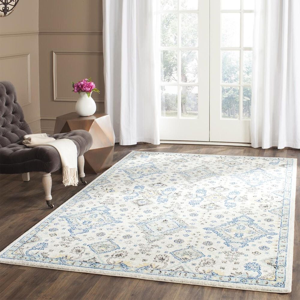 Safavieh Evoke EVK224C-4 4" x 6" Ivory/Light Blue Area Rug, , large