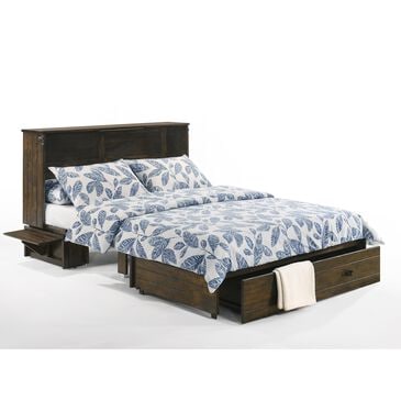 New Day Furniture Ranchero Queen Murphy Cabinet Bed in Wildwood Brown with Mattress, , large