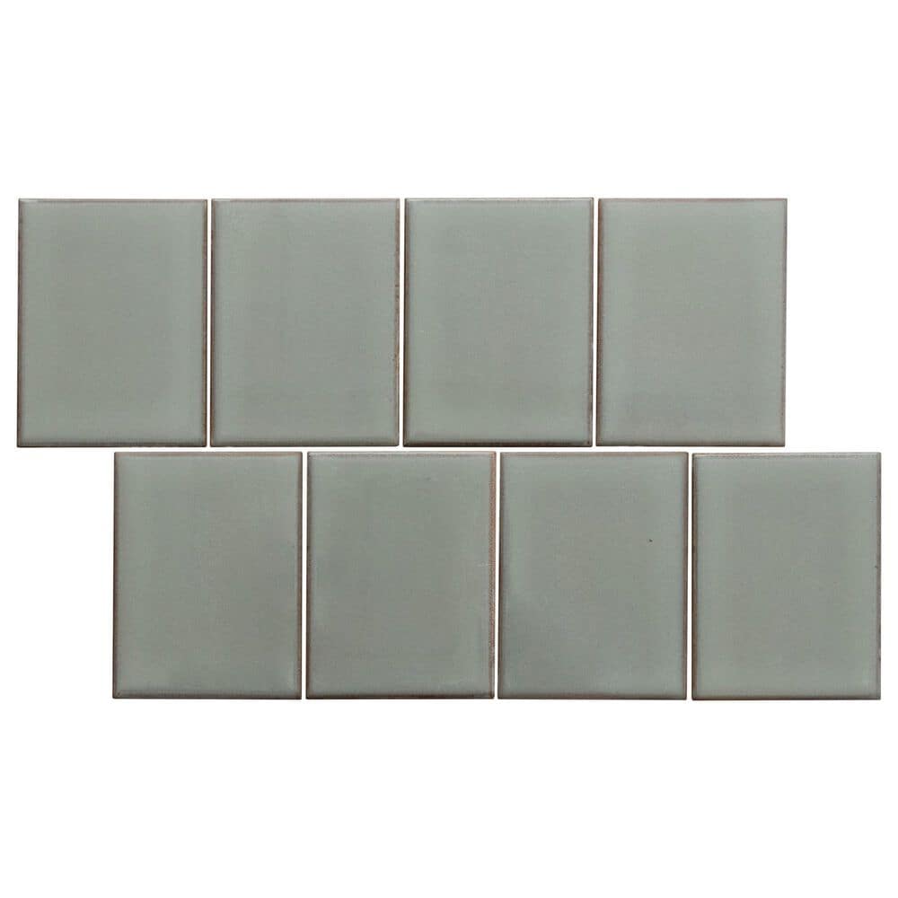 Emser Cuadro Gray 4" x 5" on 9" x 14" Flat Porcelain Mosaic Sheet, , large