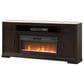 A Plus International Avalon 84" Fireplace TV Stand in Chestnut and White, , large