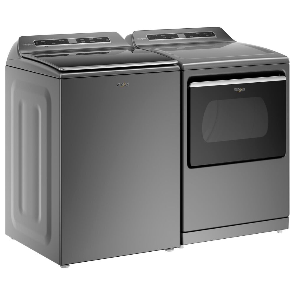 Whirlpool 5.3 Cu. Ft. Top Load Washer and 7.4 Cu. Ft. Gas Dryer Laundry Pair in Gray, , large