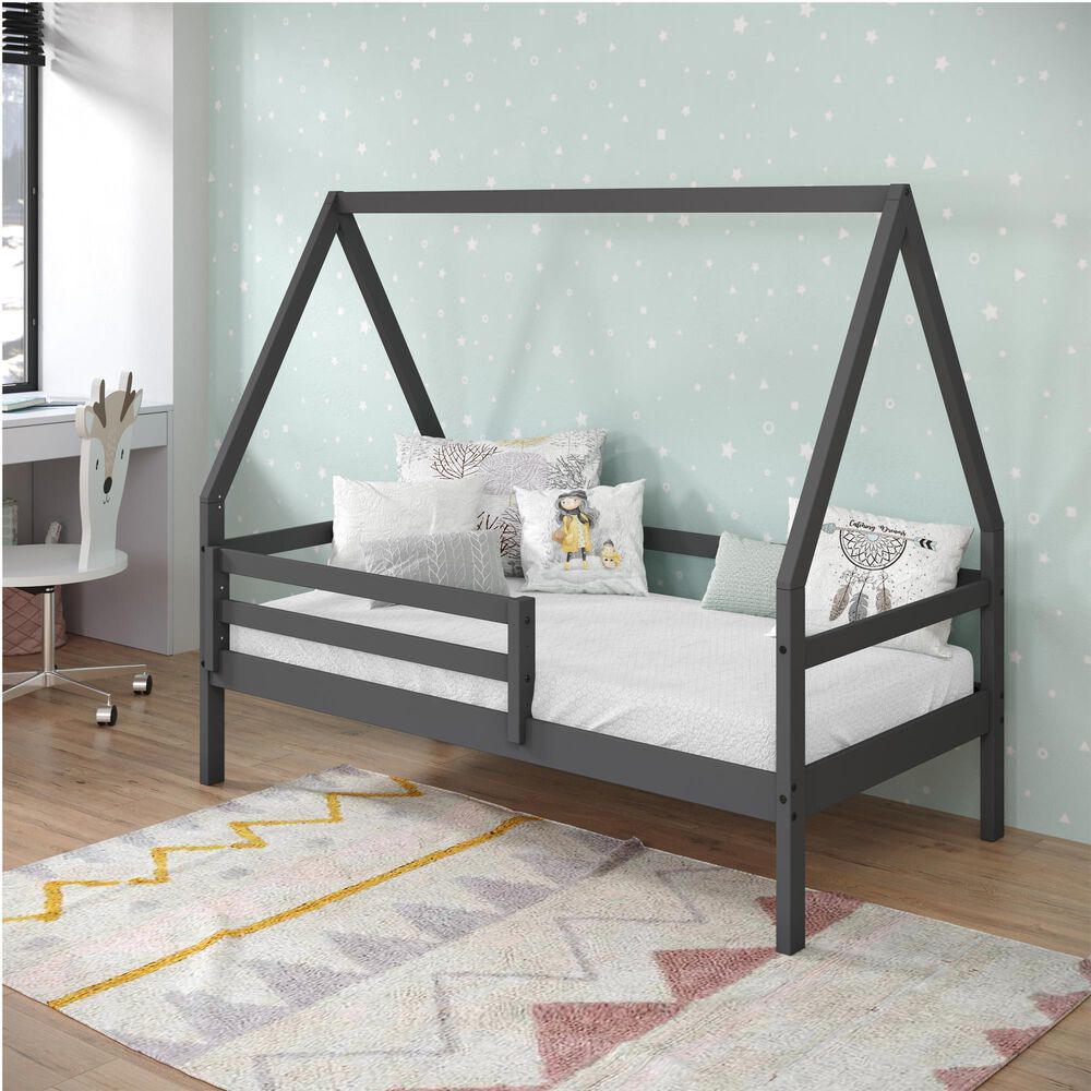 Forest Grove Tree House Twin Bed in Dark Grey, , large