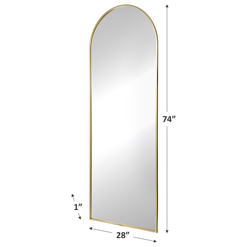 A&amp;B Home Celine Arch Floor Mirror in Gold, , large