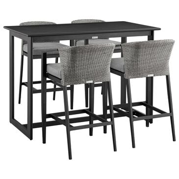 Blue River Aileen 5-Piece Patio Bar Set in Black and Grey, , large