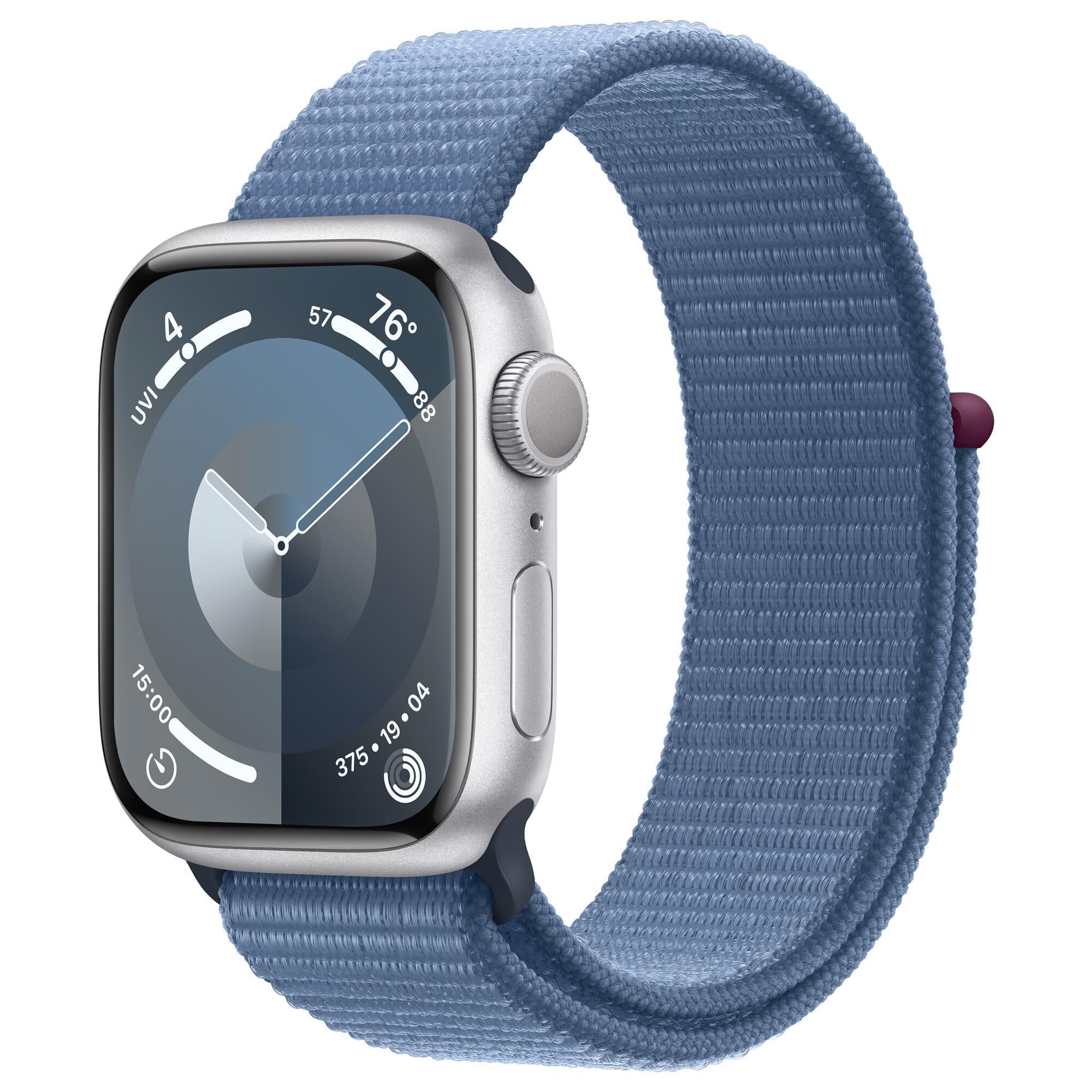Apple Watch Series 9 GPS 41mm Silver Aluminum Case with Storm Blue 