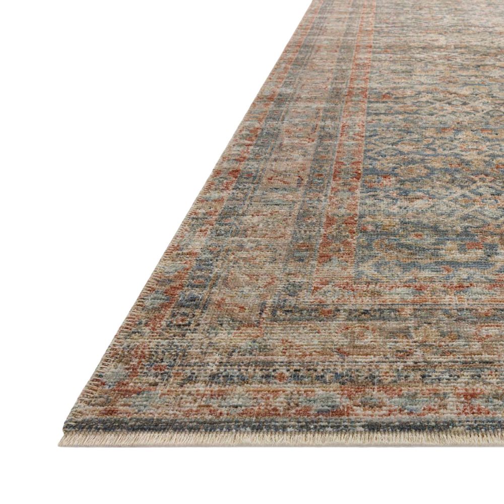 Loloi Heritage 4&#39; x 10&#39; Blue and Rust Runner, , large