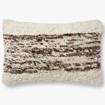 Loloi Joan 13" x 21" Lumbar Pillow in Ivory and Tobacco, , large