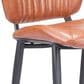 Zuo Modern Terrence Bar Stool with Vintage Brown Cushion in Black, , large