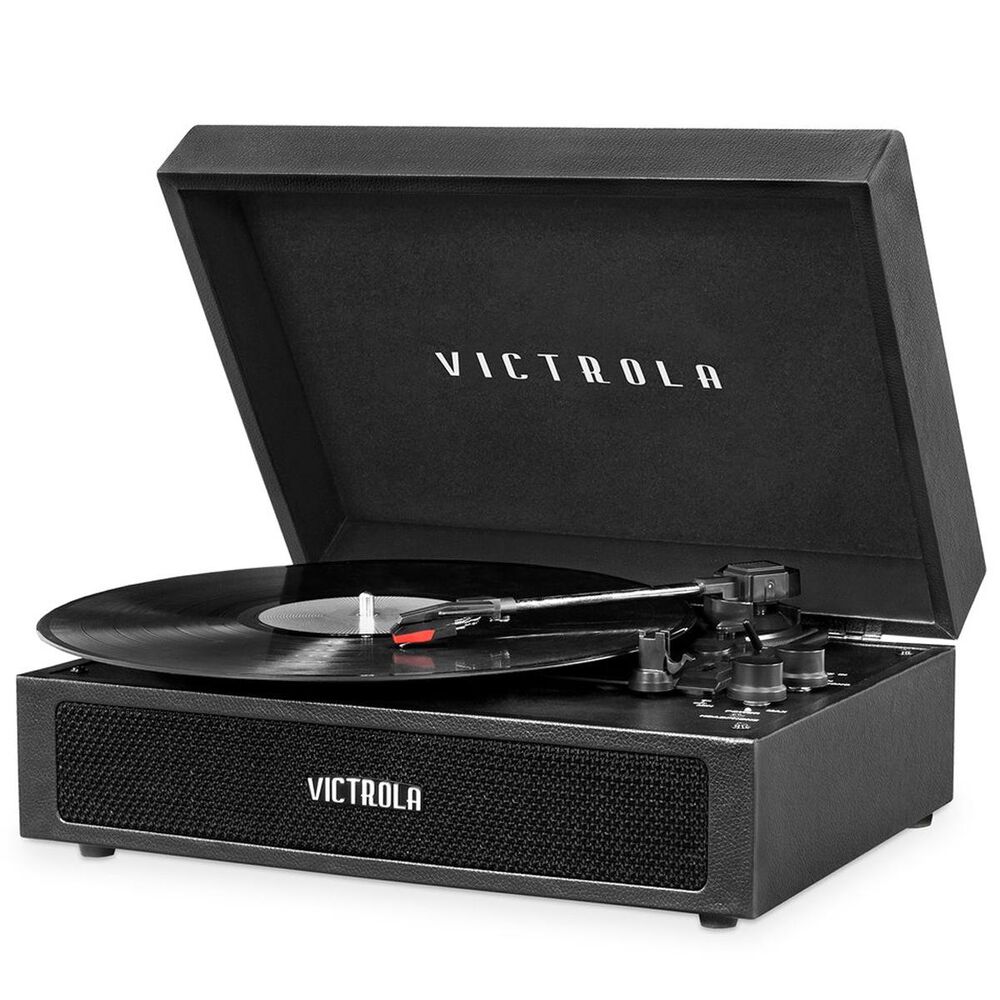 Victrola Parker Bluetooth Suitcase Record Player with 3-speed Turntable - Black , , large