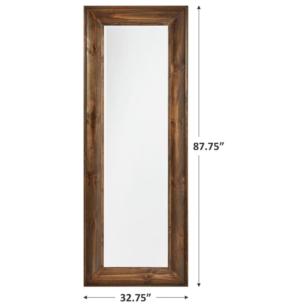 Garber Collection Leaner Floor Mirror in Brown, , large