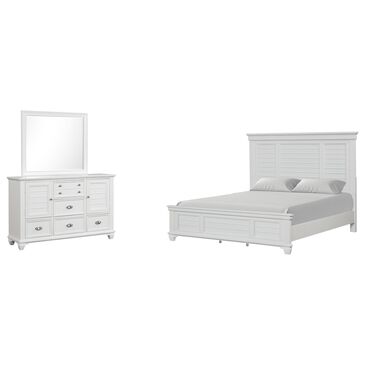 New Heritage Design Jamestown 3-Piece Queen Bedroom Set in White Brushed, , large