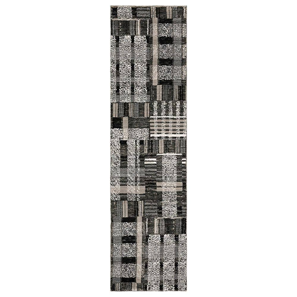 Oriental Weavers Atlas Geometric 752C0 8"6" x 22"7" Black Runner, , large