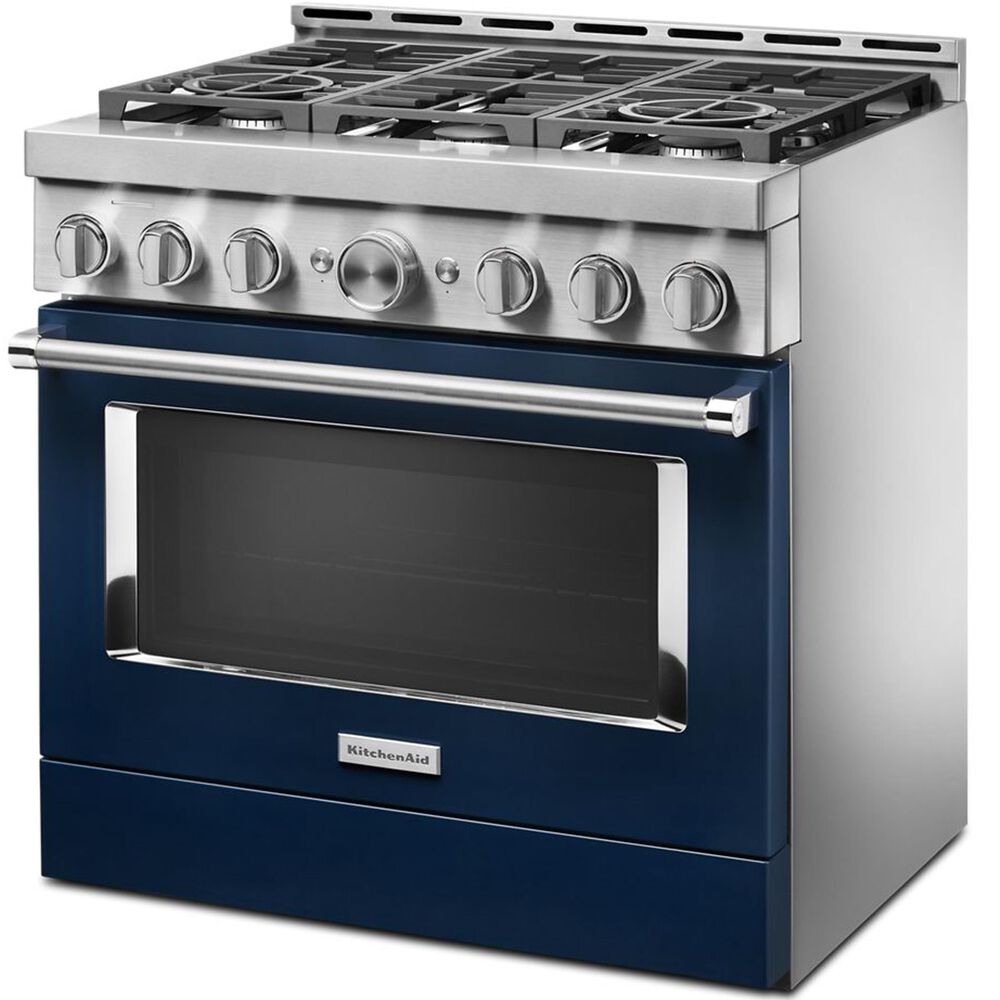 KitchenAid 36&quot; Professional Dual Fuel Range in Ink Blue, , large