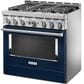 KitchenAid 36" Professional Dual Fuel Range in Ink Blue, , large