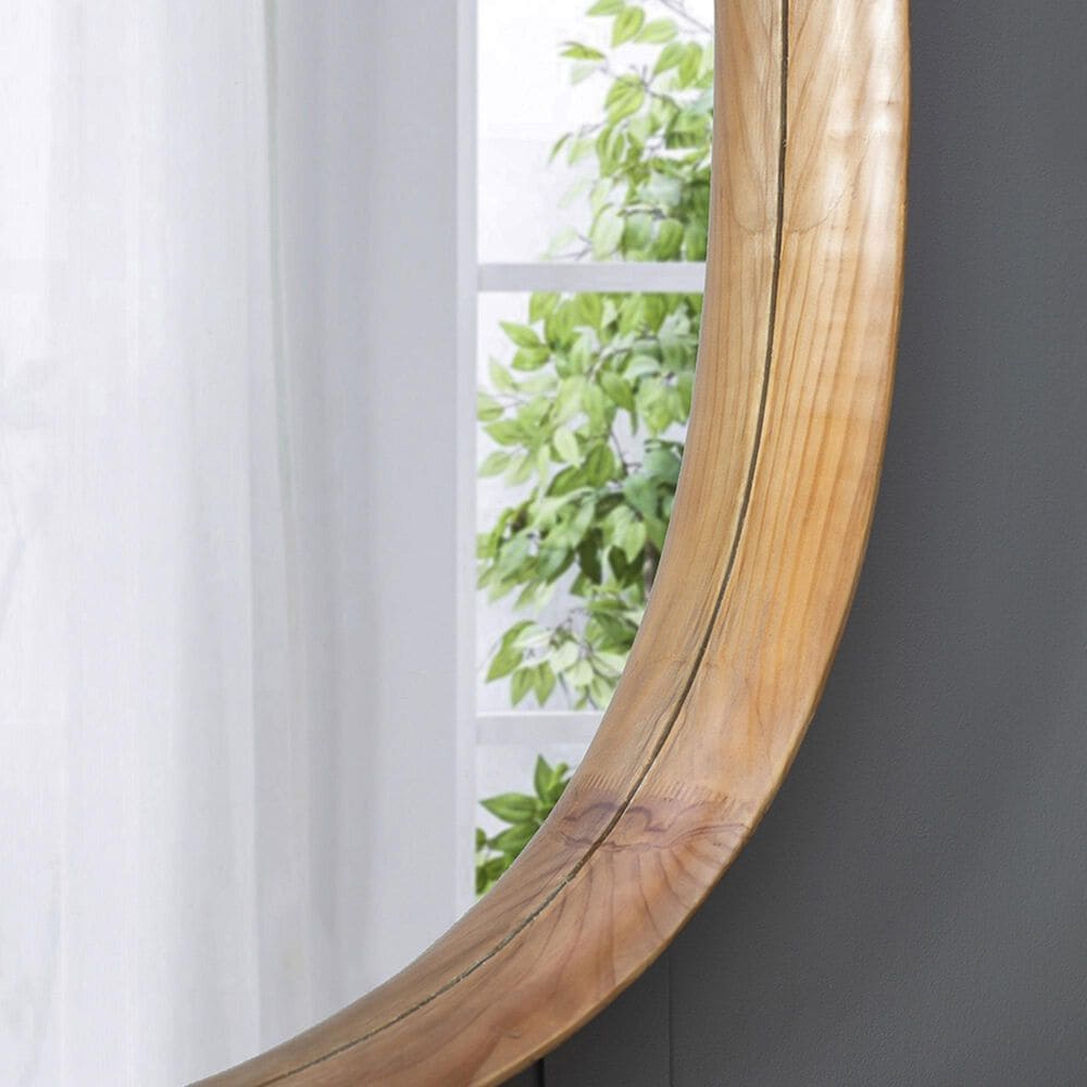 A&amp;B Home Wayne 43&quot; Curved Accent Wall Mirror in Brown, , large