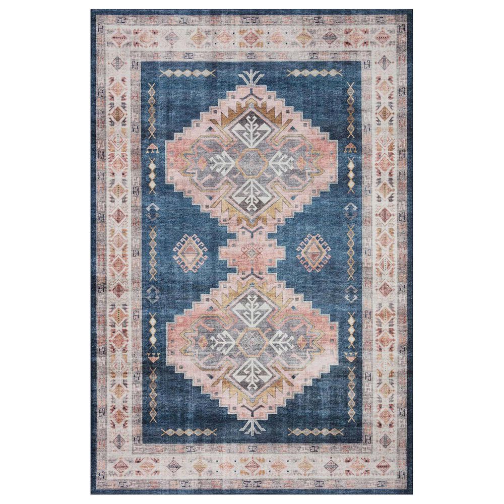 Loloi II Heidi  2"3" x 3"9" Denim and Blush Area Rug, , large